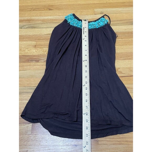 Vintage BCX Y2k Halter Cami Tank Top Womens L Brown Turquoise Festival Summer - Picture 3 of 8